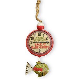 Gone Fishing "Back At Dark-Thirty" Clock Christmas Ornament With Fish Design
